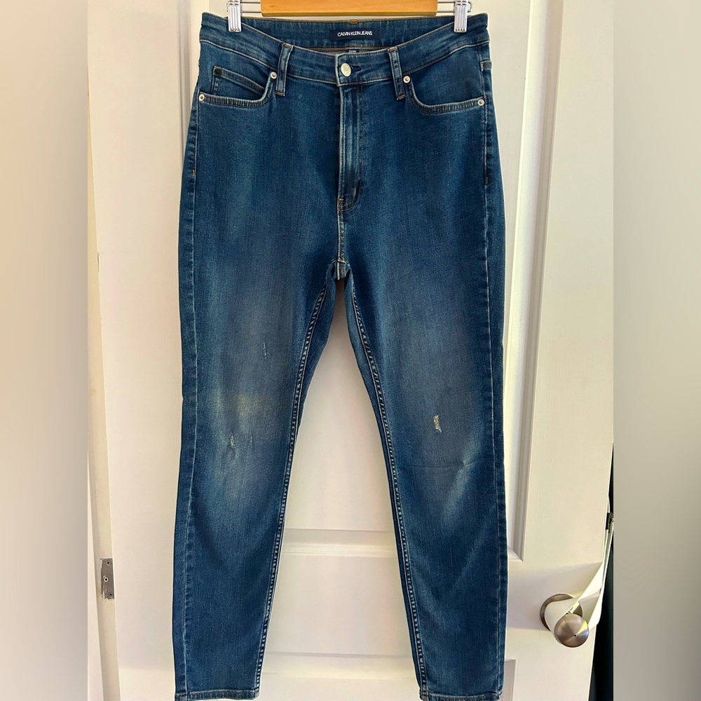 CALVIN KLEIN High Rise Skinny Stretch Jeans